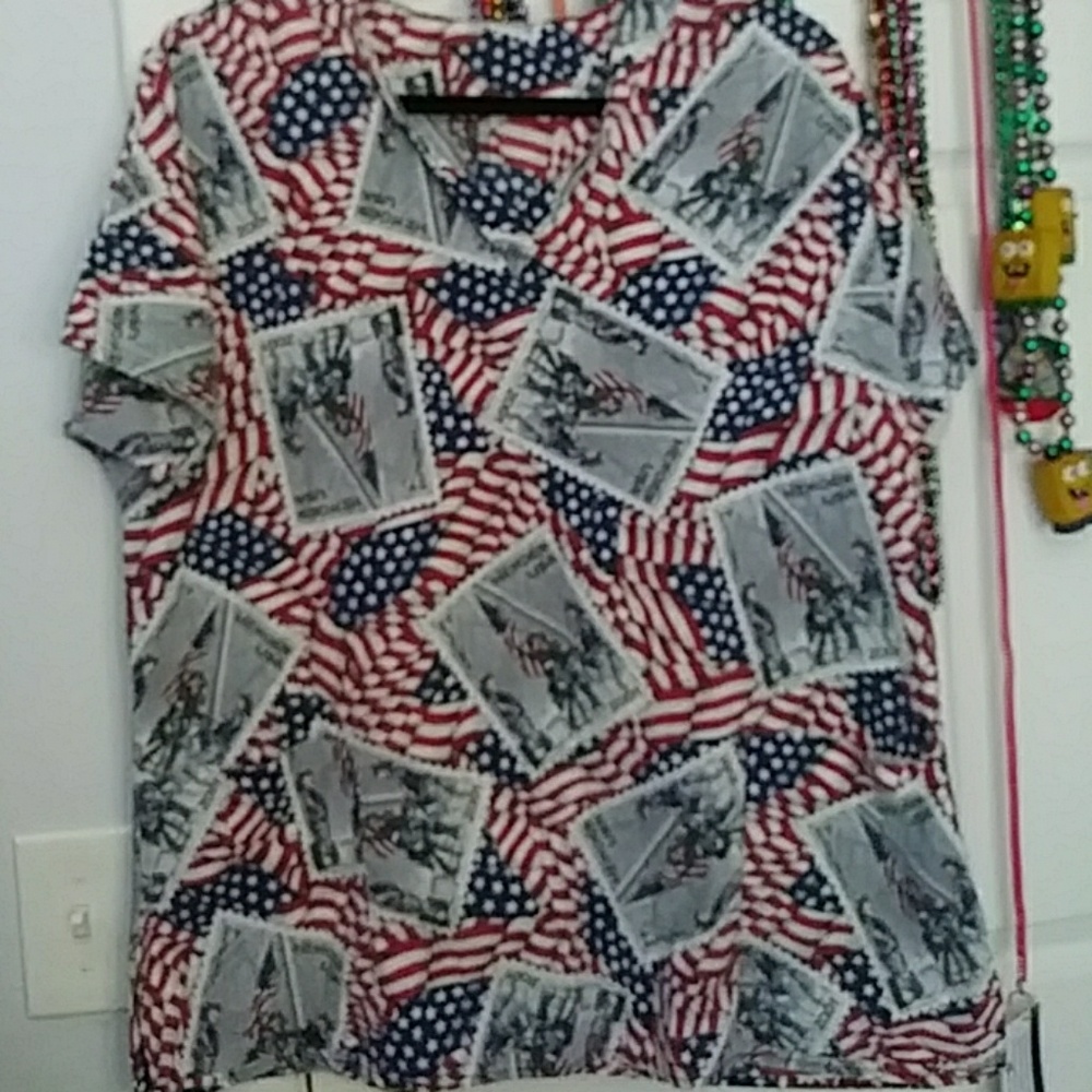 911 Patriotic Medical Scrub Top